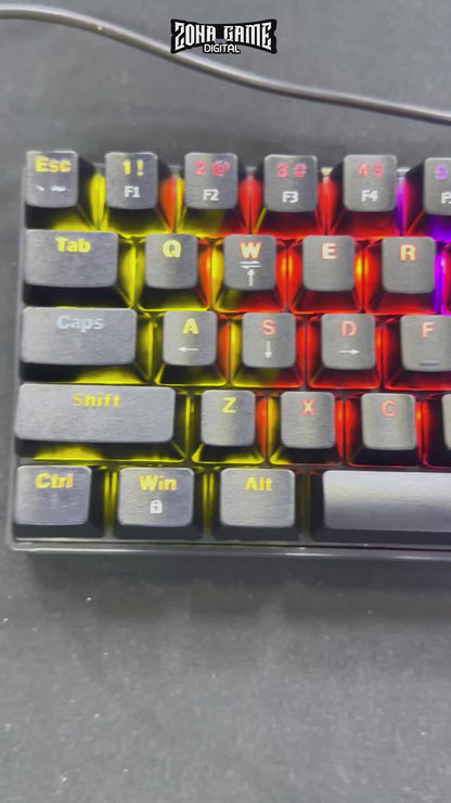 Teclado Mecánico T-Wolf T61 Pro-Gamer | 63 Teclas RGB Anti-Ghosting USB
