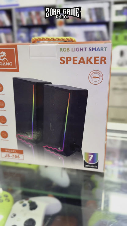 Parlantes RGB JEQANG JS-706 – Sonido Envolvente 360° | 7 LEDs | USB 5V