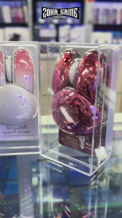 Mouse Inalámbrico Mofii M6 DM - Plateado Rabbit Ear | Triple Conexión Bluetooth 2.4G Silencioso