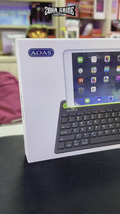 Teclado Inalámbrico Bluetooth Tipo C AOAS AS-199 | Dual Mode, Recargable y Multidispositivo para Tablet/Laptop | NEGRO