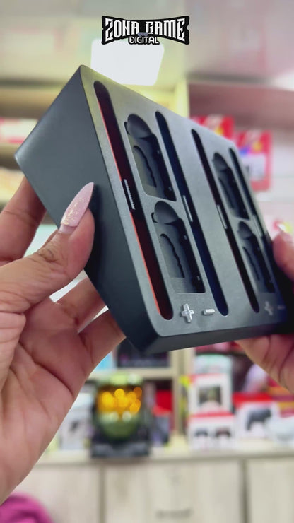 Base de Carga Joy-Con Nintendo Switch 2 - Charging Base 4 Mandos LED USB-C Slot Tarjeta