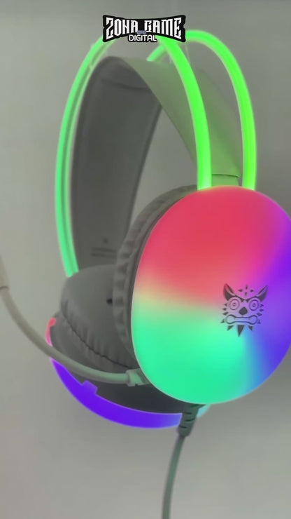 Diadema Gamer ONIKUMA X25 RGB Blanco - Audio Estéreo 3D 50mm