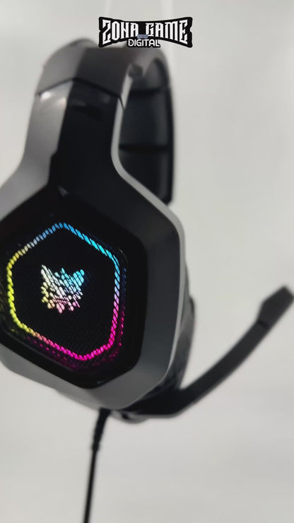 Diadema Gamer ONIKUMA K10 RGB Negra - Audio Alta Fidelidad 50mm Micrófono Oculto