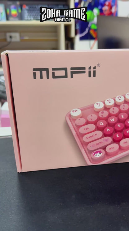 Teclado con Cable MOFII SWEET AZUL: Estilo Retro y Productividad