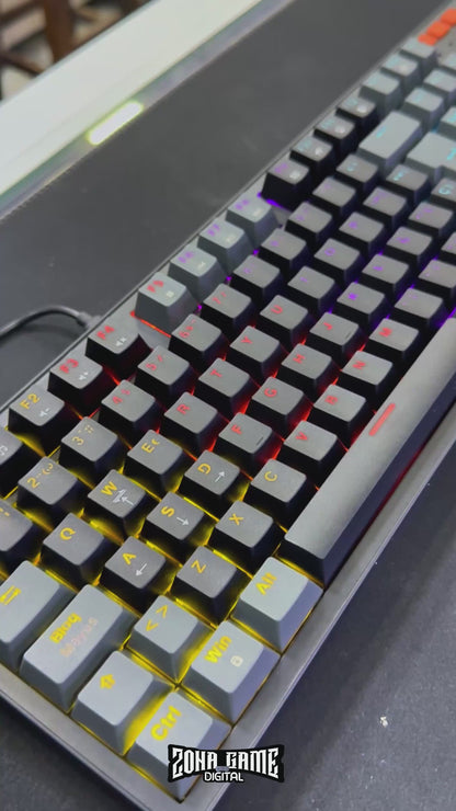 Teclado Mecánico Weibo WB-555 RGB Negro — Switches Rojos Full-Size 104 Teclas Cable
