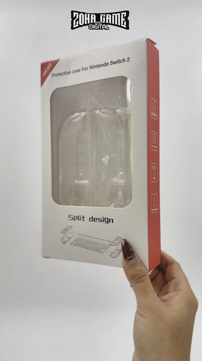 Funda Protectora Acrílica Transparente Nintendo Switch 2 - Diseño Dividido Rígido Crystal