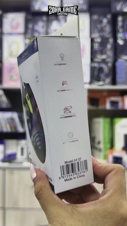 Mouse Gamer M37 - Diseño Honeycomb RGB | 3 DPI 1600 Cable 1.3m | Ultra Ligero 72g