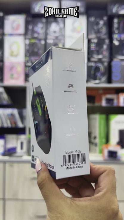 Mouse Gamer Aoas M39 RGB Cable - 4 Botones DPI 3200 Óptico 1.4m Ergonómico