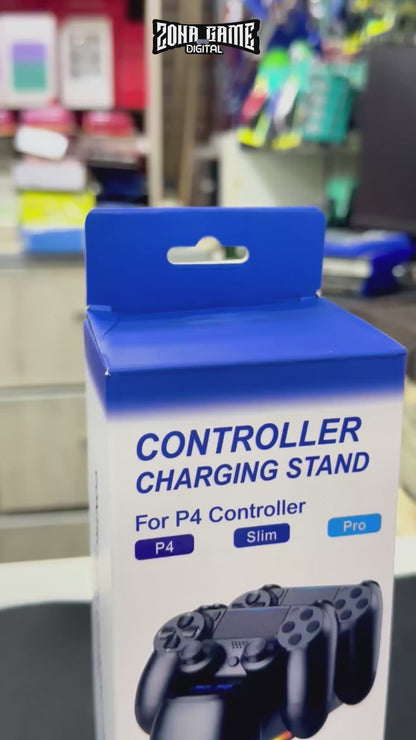 Base de Carga Dual PS4 RGB Negra - Cargador 2 Controles PlayStation 4 Slim Pro