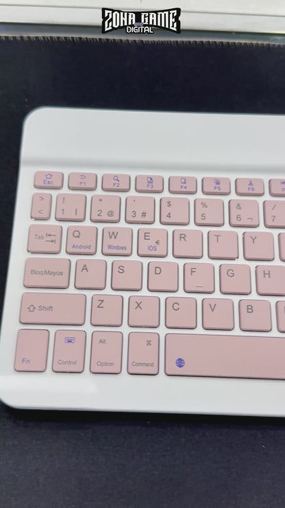 Combo Teclado Mouse AOAS AS-110 Rosado - Bluetooth 5.2 Teclado Recargable Type-C con Ñ