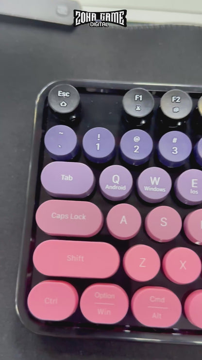 Combo Teclado Mouse MOFii SWEET Pro Recargable - Dual Bluetooth 2.4G Retro Vintage Degrade