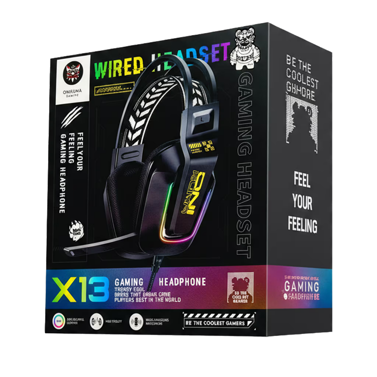 Diadema Gamer ONIKUMA X13 RGB - Audio Precisión Superior 50mm Doble Banda Elástica