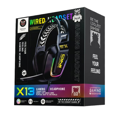 Diadema Gamer ONIKUMA X13 RGB - Audio Precisión Superior 50mm Doble Banda Elástica