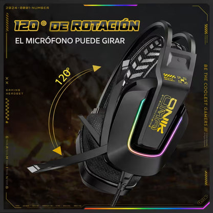 Diadema Gamer ONIKUMA X13 RGB - Audio Precisión Superior 50mm Doble Banda Elástica