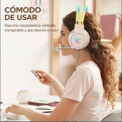 Diadema Gamer ONIKUMA X15 PRO RGB Habana - Sonido Envolvente 7.1 USB-C