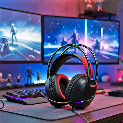 Diadema Gamer ONIKUMA X33 RGB Negra – Drivers 50mm | USB-C | Mic Cancelación Ruido