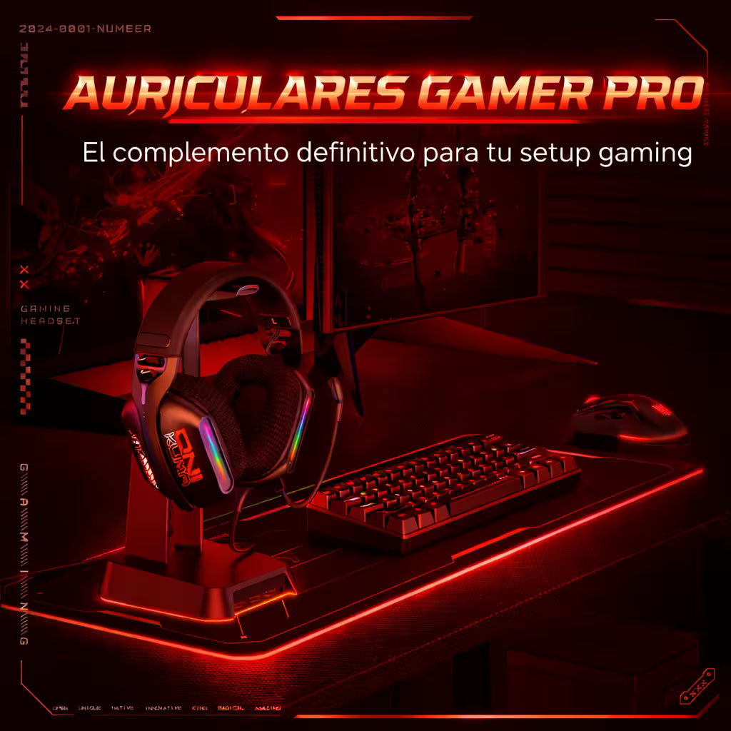 Diadema Gamer ONIKUMA X12 RGB - Audio Alta Fidelidad 40mm Micrófono 360°